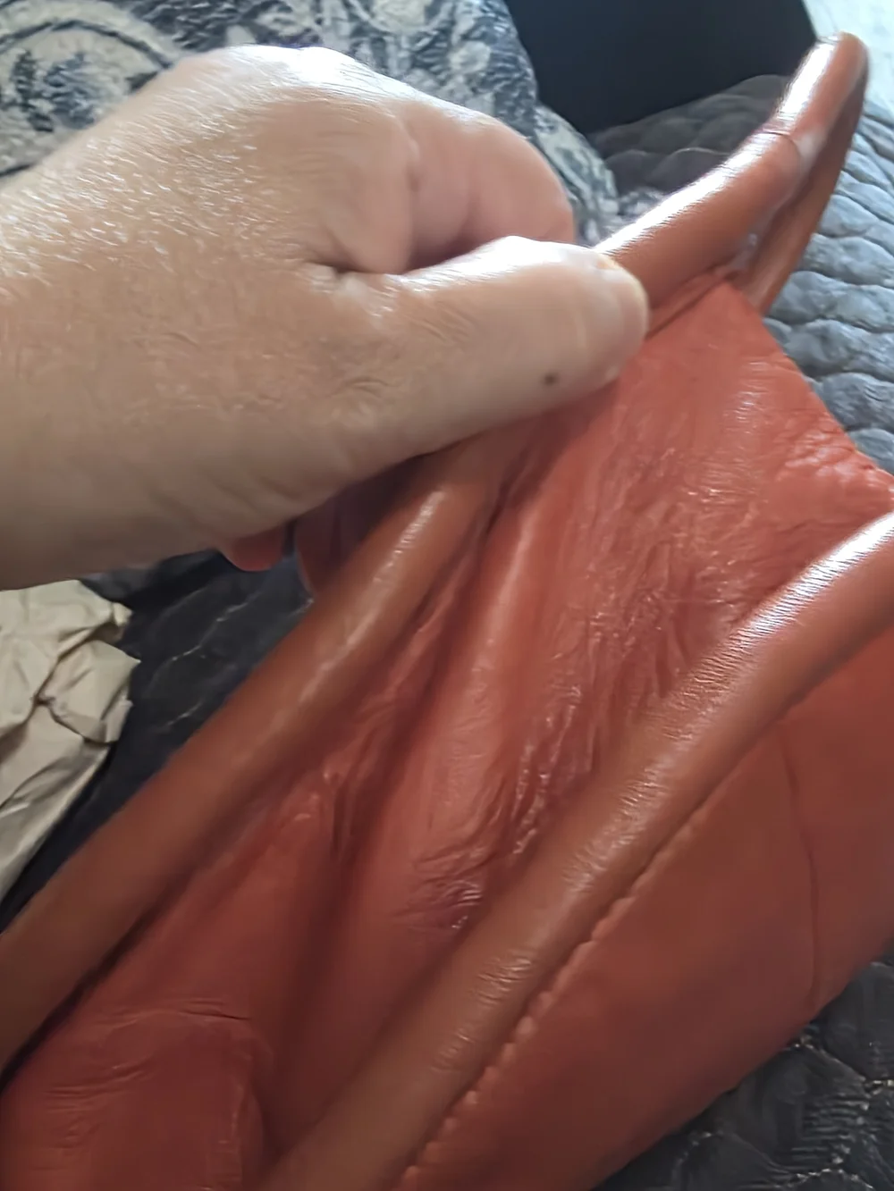 Antropologie Julien Leather  Crossbody Bag in Burnt Orange.